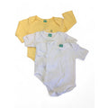 0-3M Yellow & White Bodysuits - Ackermans