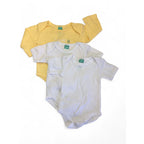 0-3M Yellow & White Bodysuits - Ackermans