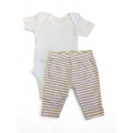 1-3M White Summer Bodysuit & Stripe Leggings - Woolworths