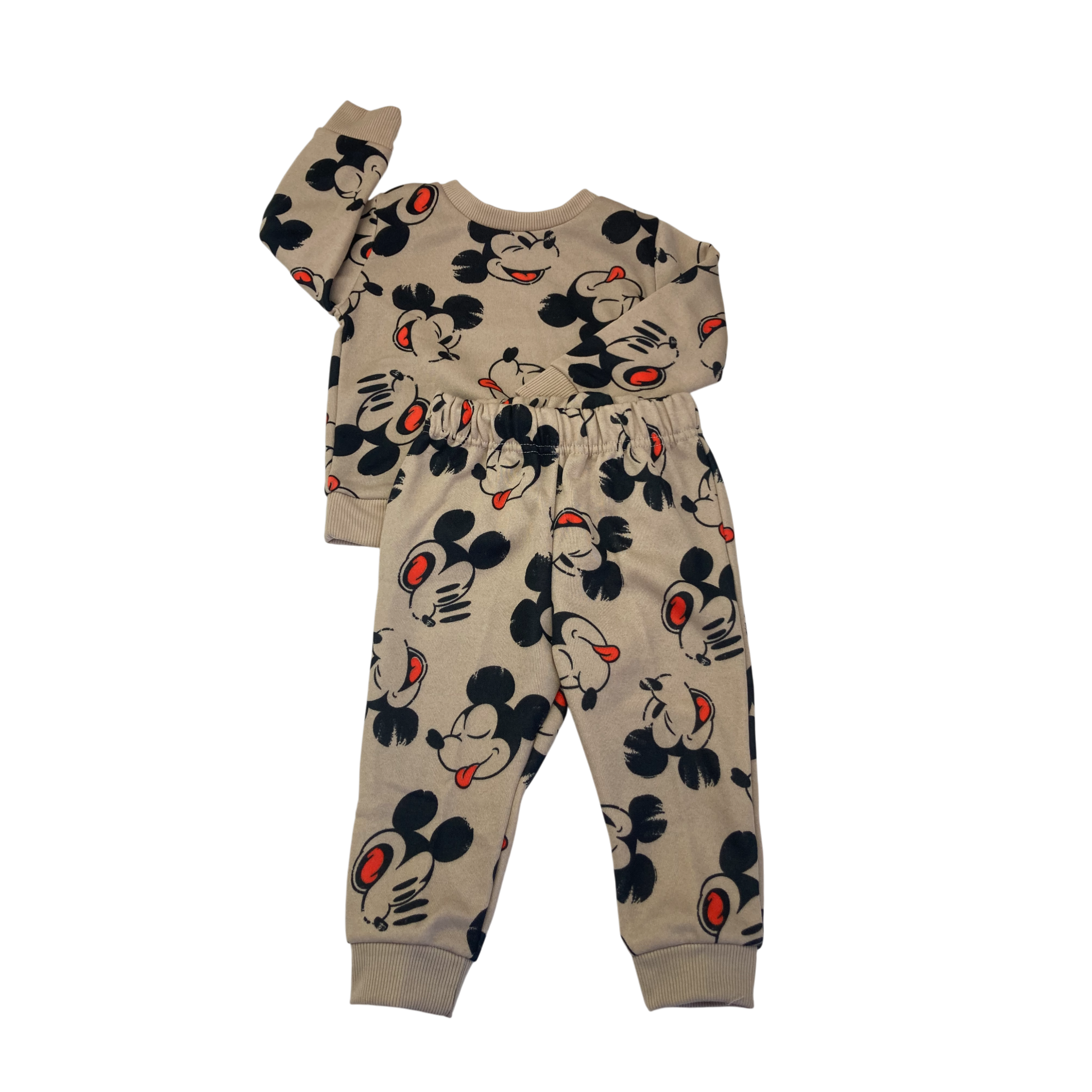 6-12M Beige Mickey Mouse Sweater & Track Pants - Mr Price