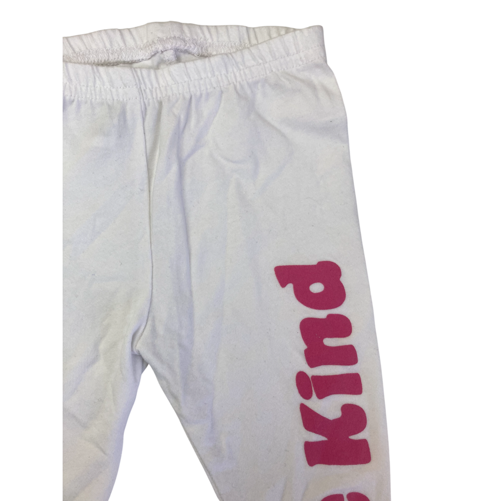 3-6M White & Pink "Be Kind" Legging - Jet