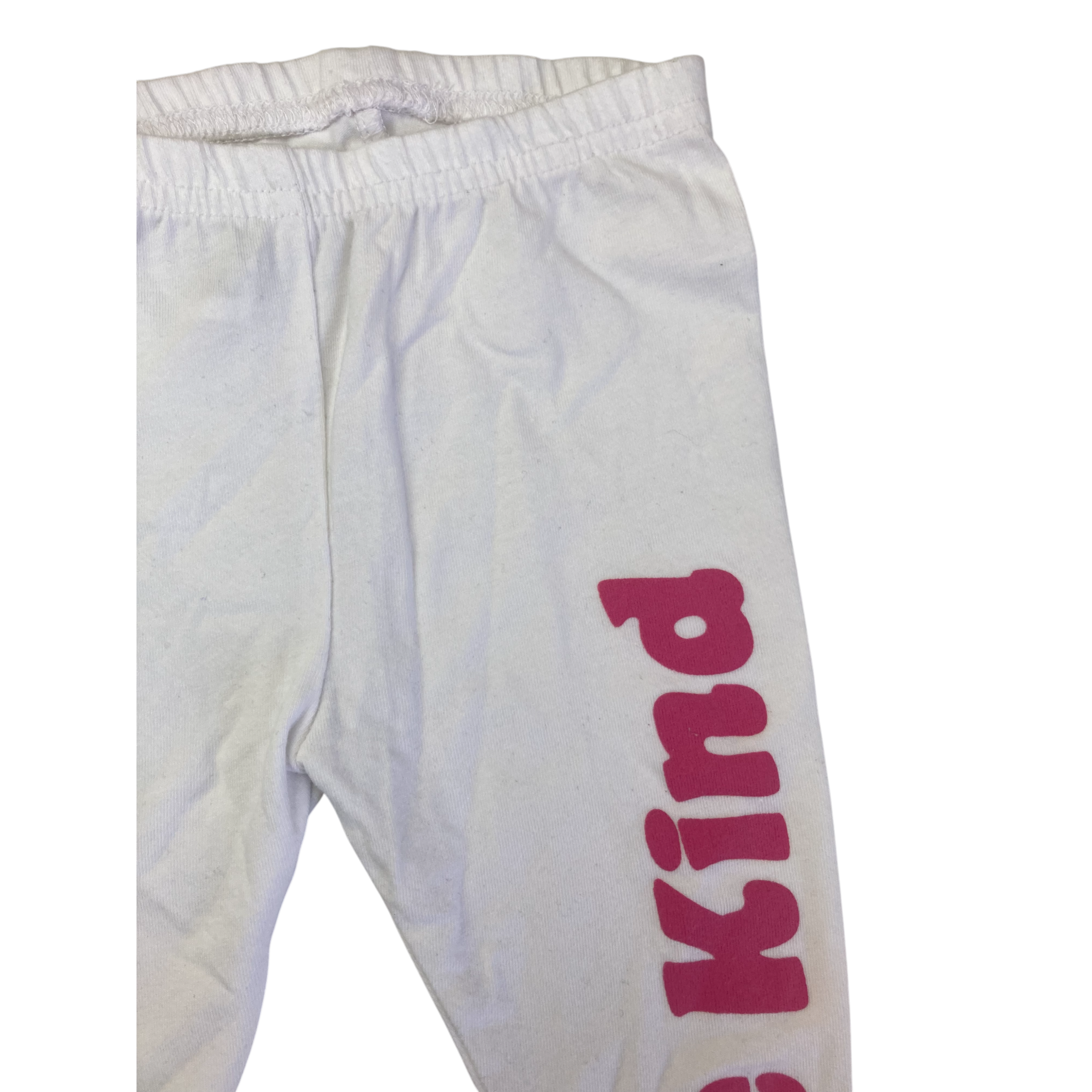 3-6M White & Pink "Be Kind" Legging - Jet
