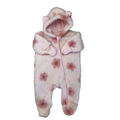 1-3M Light Pink Daisy Teddy Fleece Zip Onesie - Woolworths
