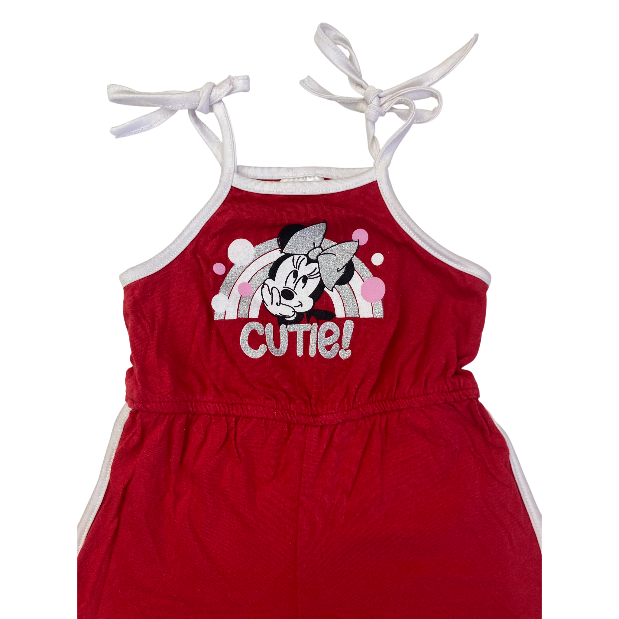 6-12M Red Strappy Minnie Playsuit - Disney
