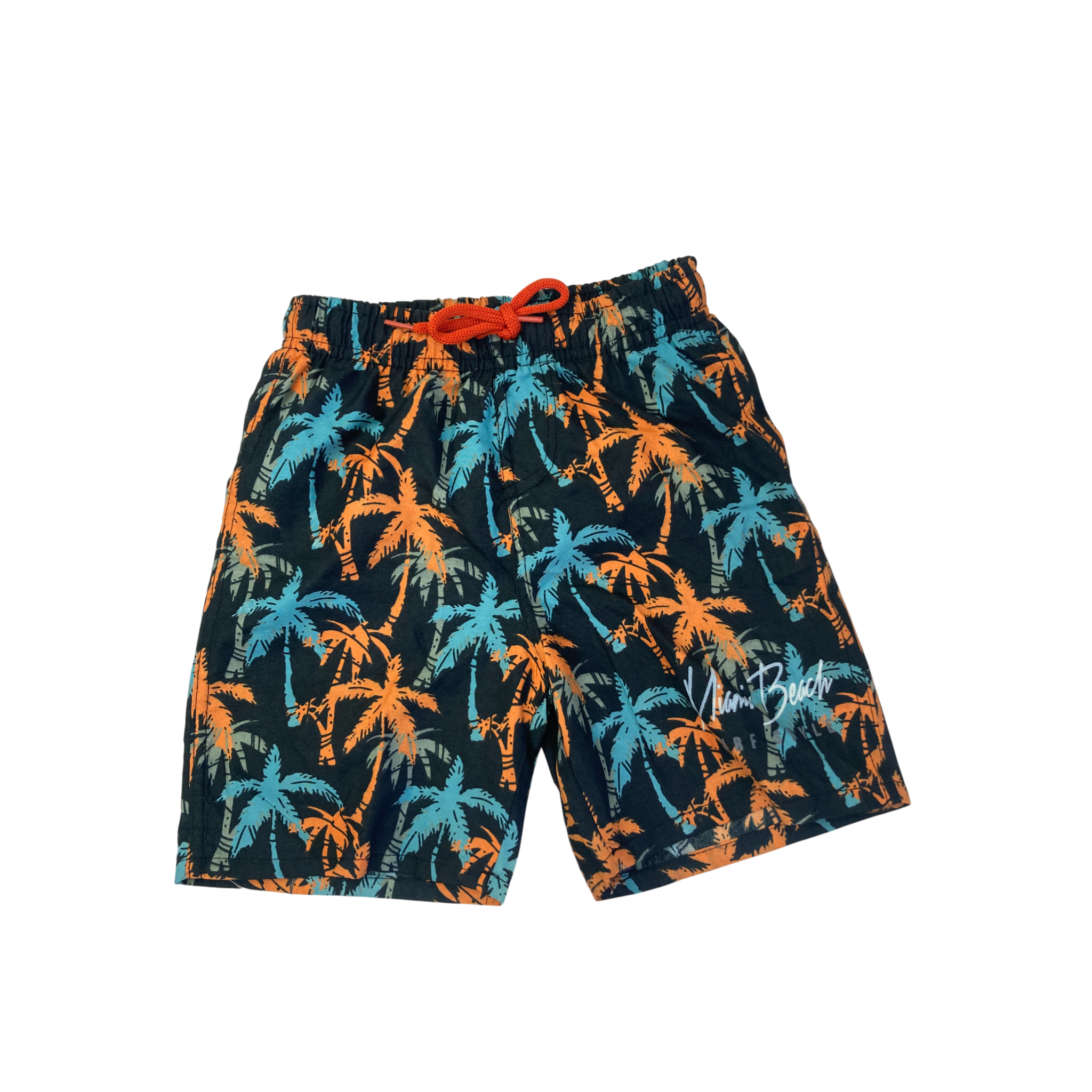 4Y Black, Orange & Blue Palm Tree Boardshorts - Banana Box