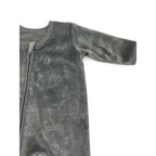 Newborn Grey Velour Embosssed Zip Onesie - Woolworths