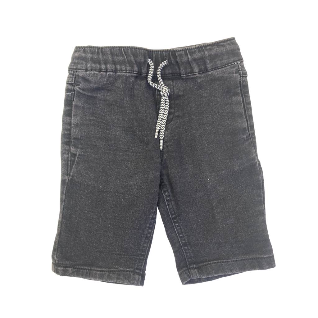 4-5Y Black Denim Drawstring Shorts - Waga Dude