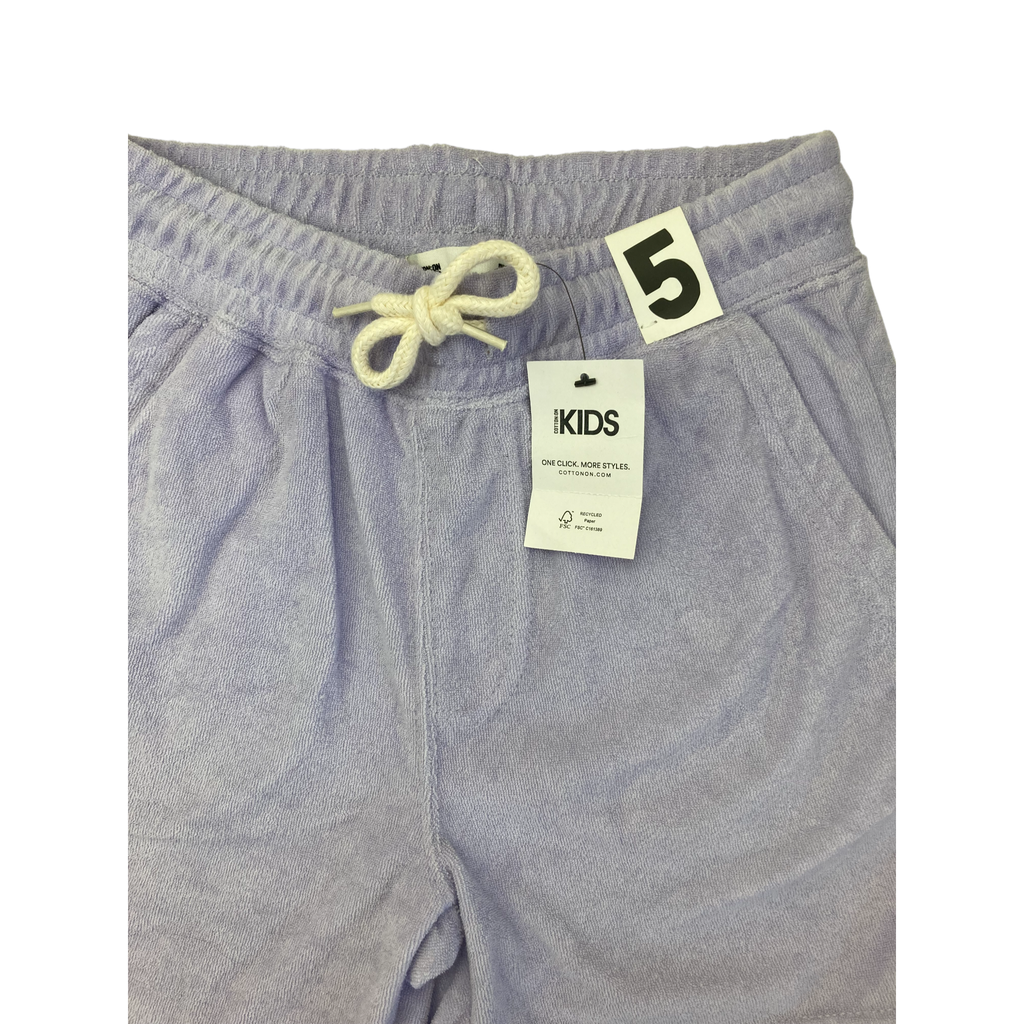5Y Lilac Terry Towel Henry Slouch Shorts - Cotton On