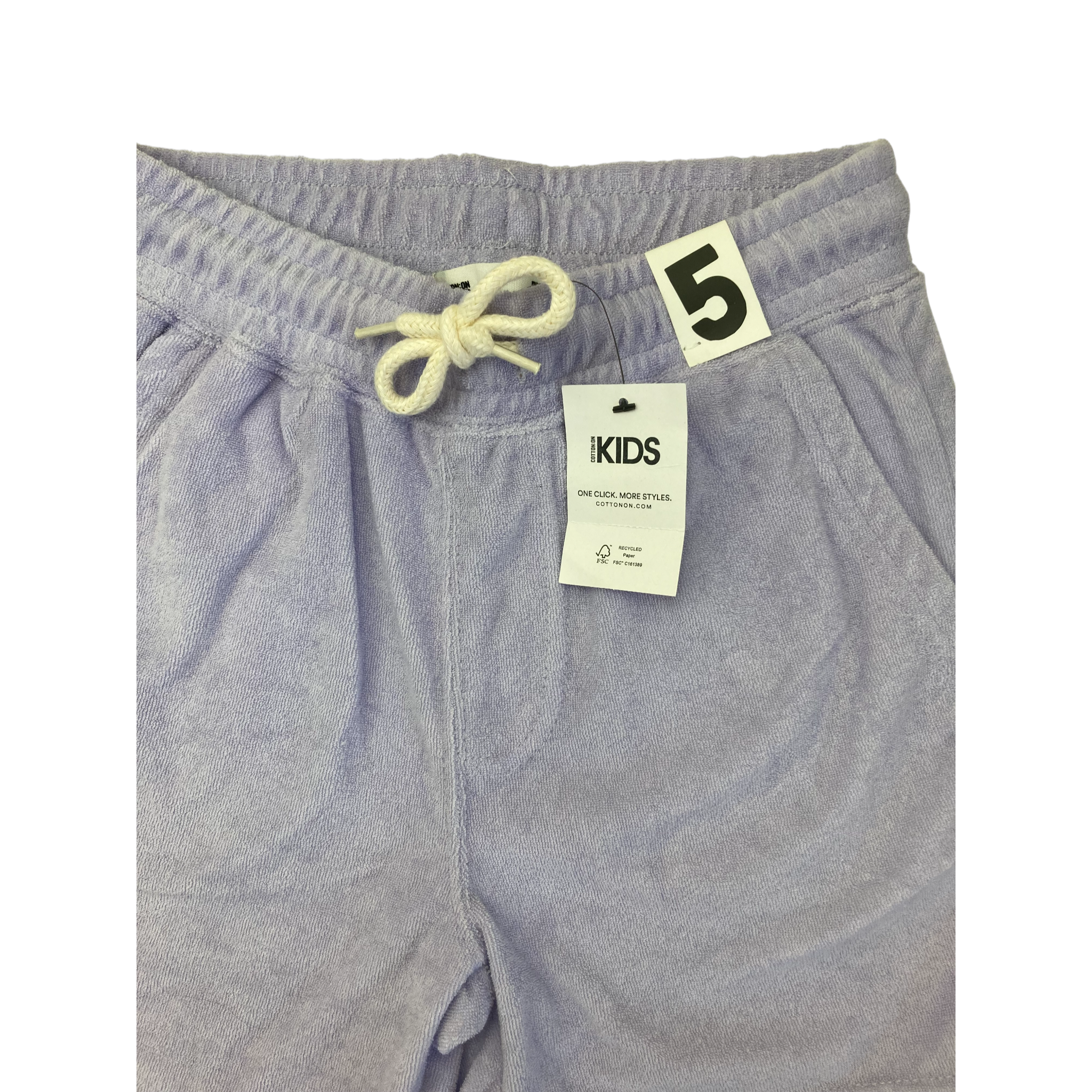 5Y Lilac Terry Towel Henry Slouch Shorts - Cotton On