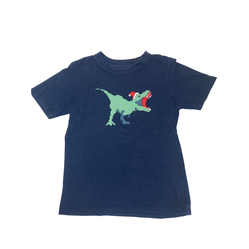 4Y Navy Blue 3D Block Christmas T Rex T Shirt - Cotton On