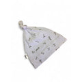 0-3M White & Grey Knotted Beanie - XOXO Baby