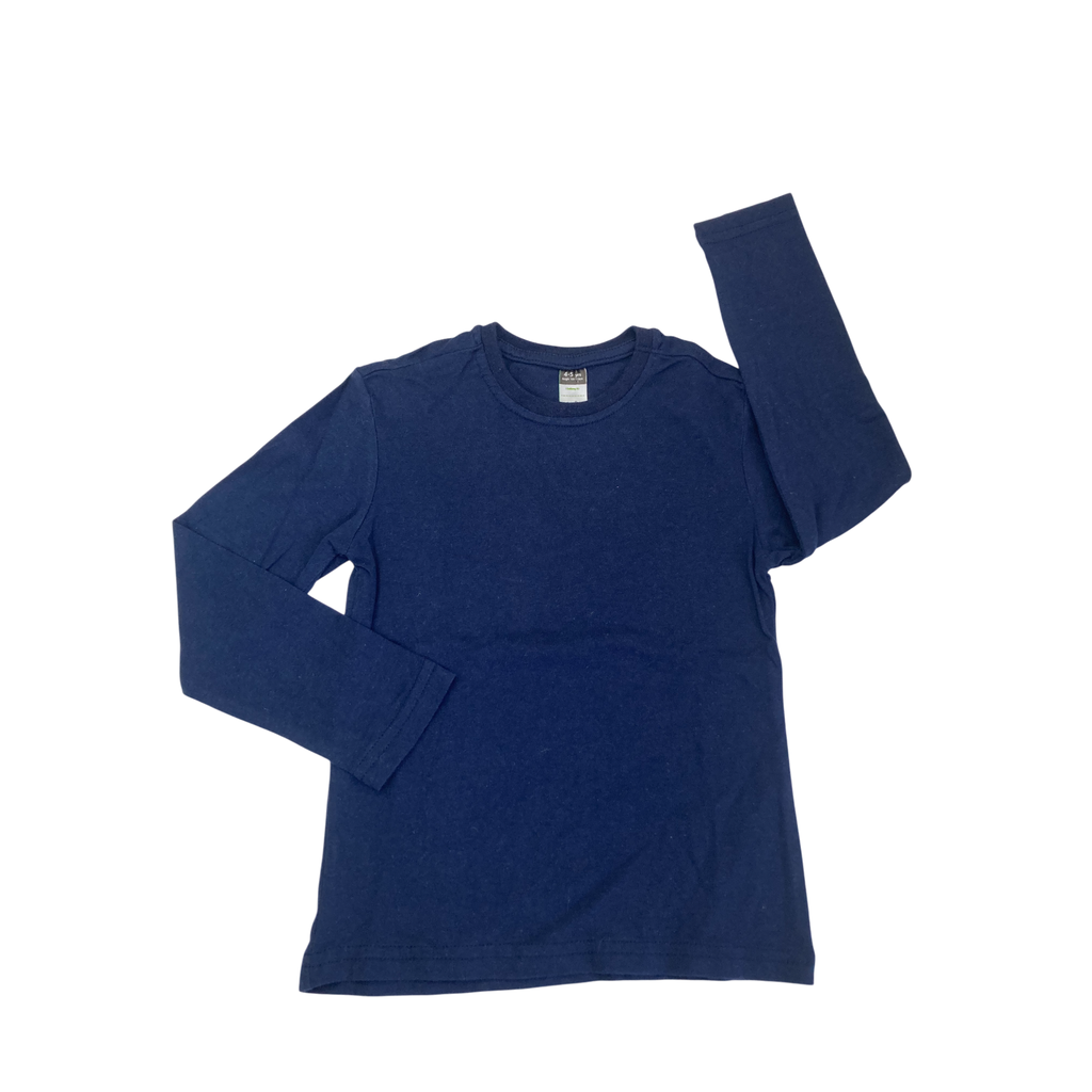 4-5Y Navy Blue Long Sleeve T Shirt - Waga Dude