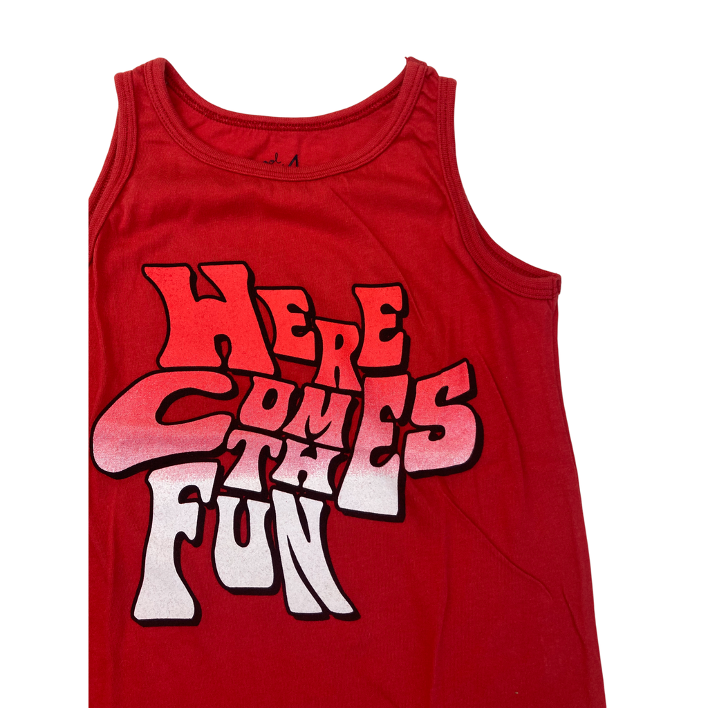 4Y Red "Here Comes The Fun" Tank Top - Woolworths