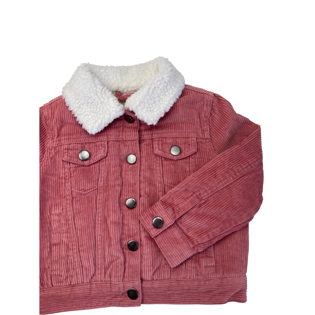 3Y Dusty Pink Corduroy Fleece Lined Jacket - Woolworths