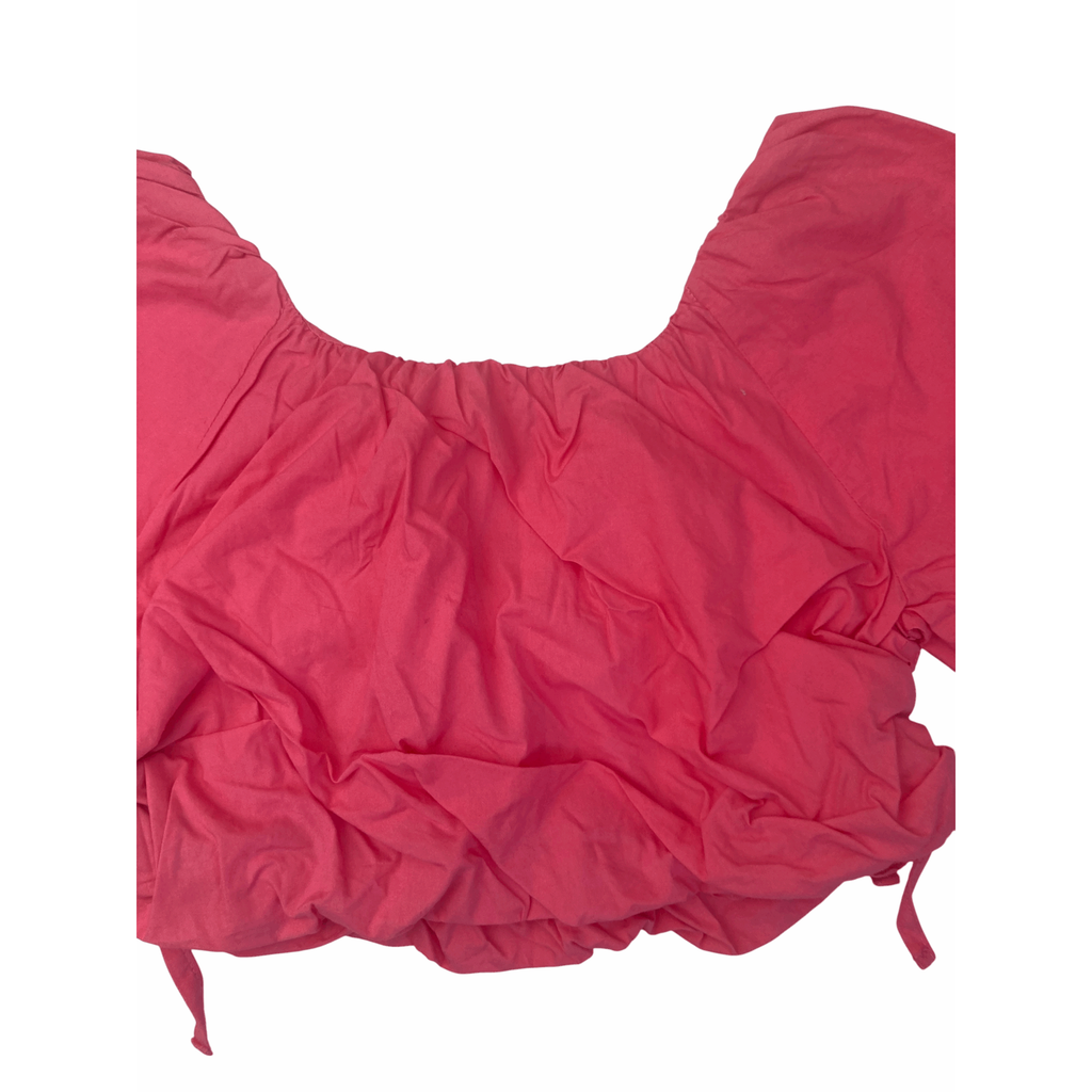 9Y Pink Puff Sleeve Cropped Cuffed Top - Zara