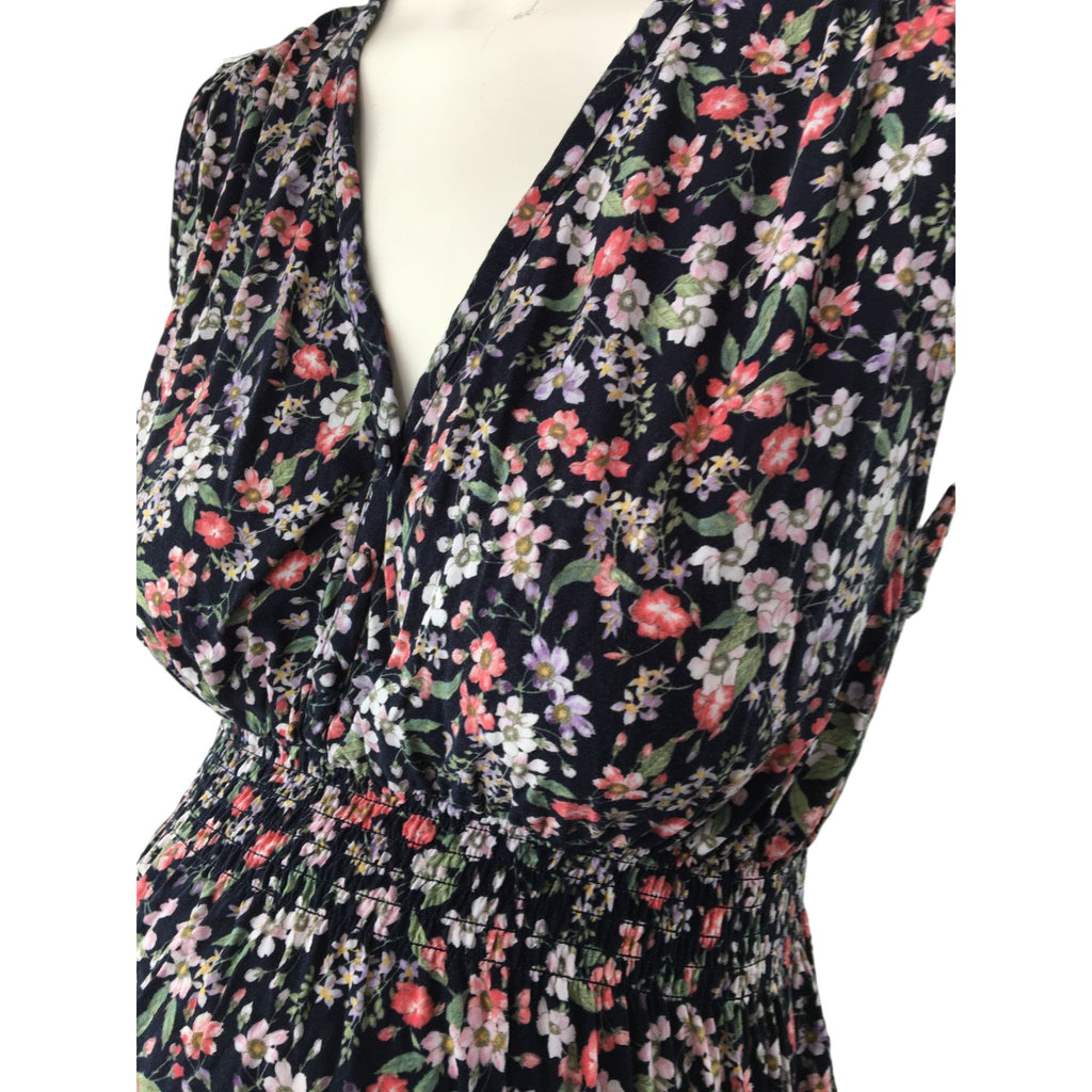 EUR Large - Navy Floral Maternity & Nursing Dress - H&M Mama
