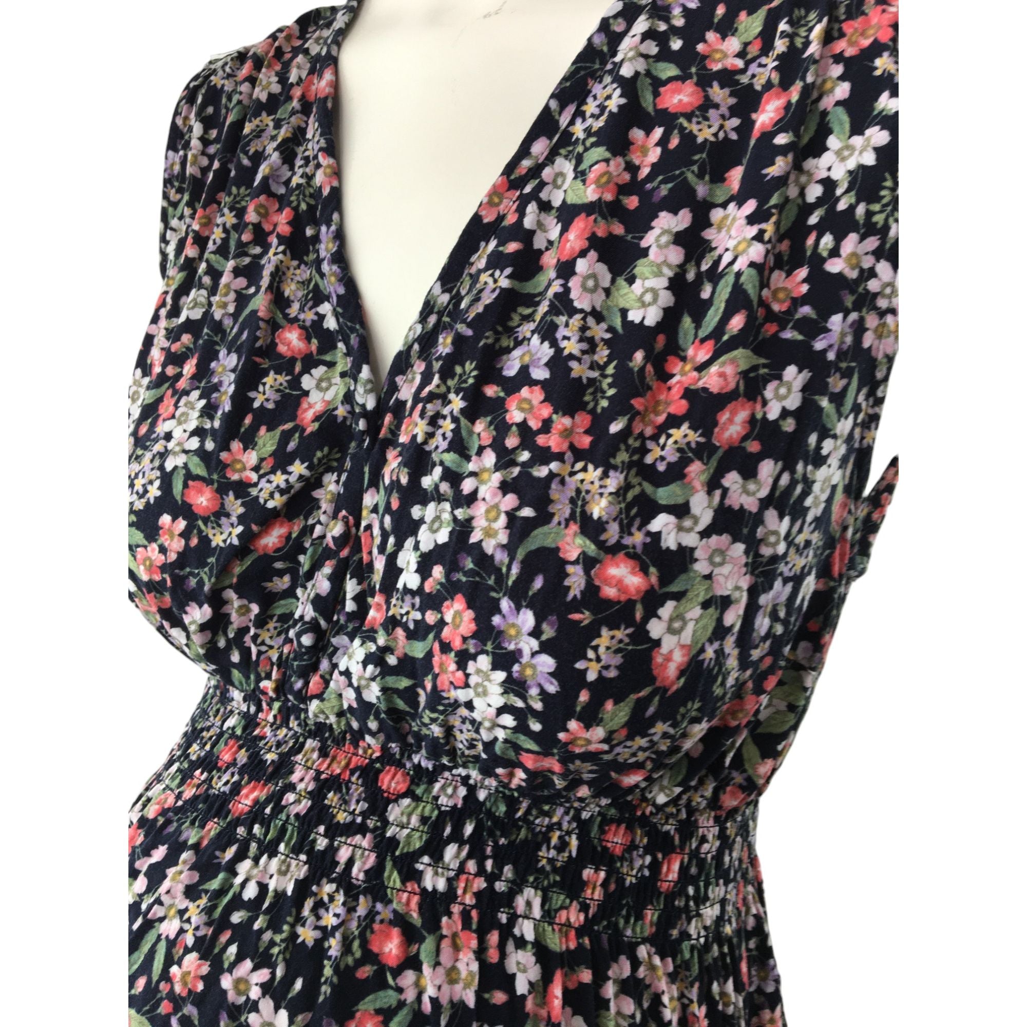 EUR Large - Navy Floral Maternity & Nursing Dress - H&M Mama