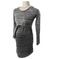 EUR Small - Grey Melange Knit Maternity Dress - H&M Mama