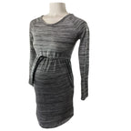 EUR Small - Grey Melange Knit Maternity Dress - H&M Mama