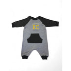 Newborn Grey Melange Logo Sweater Onesie - Earthchild