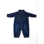 3-6M Dark Blue Denim Boiler Suit - Re: Babes