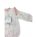 6-12M White Ditsy Floral Cotton Gauze Cuffed Sleeve Romper - Laran Jinha