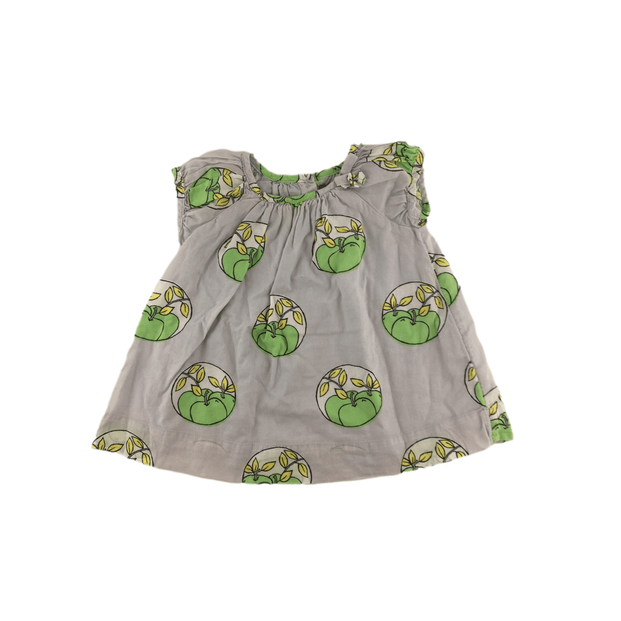 0-3M Grey Green Apple Tunic Dress - Baby Gap