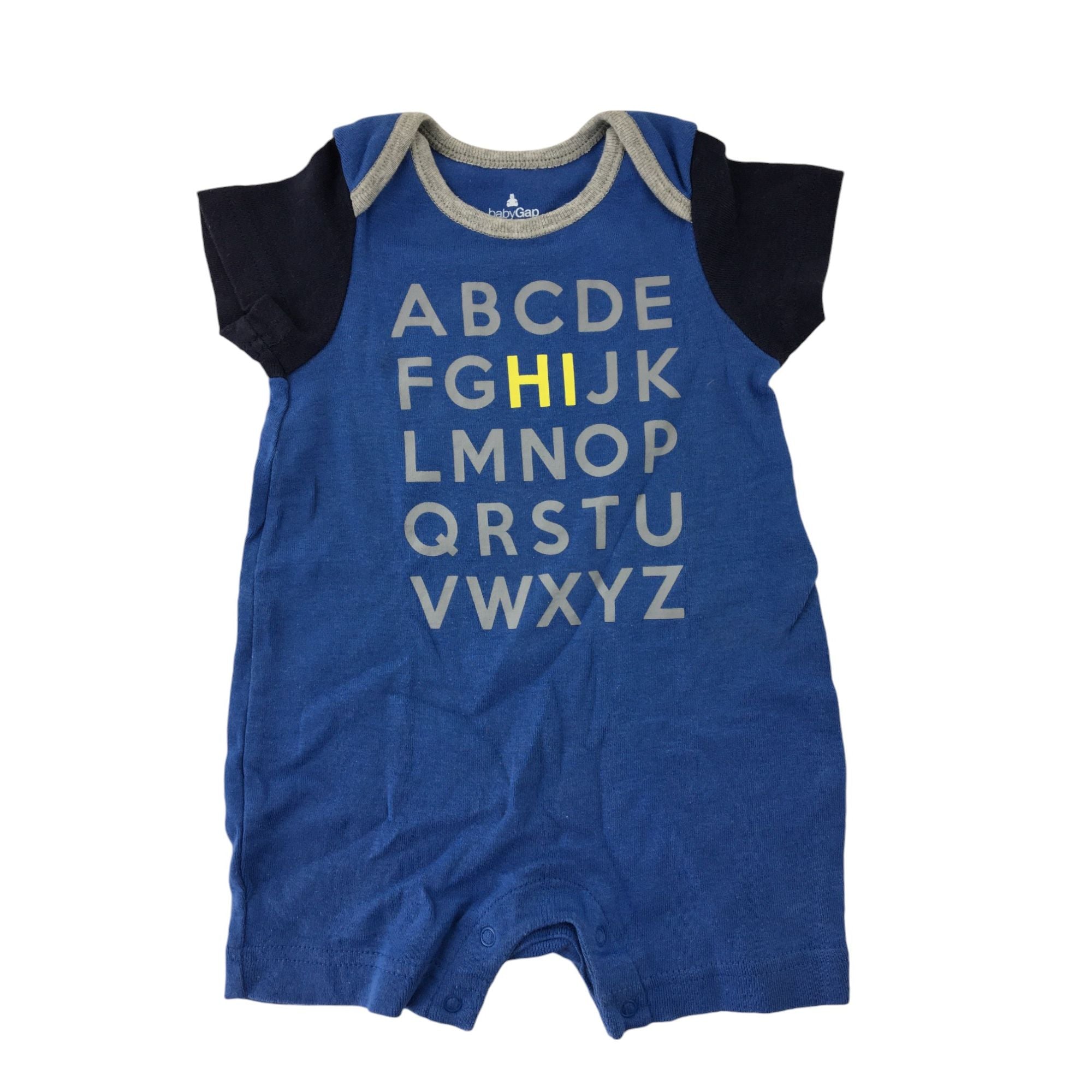 0-3M Blue Alphabet Romper - Gap
