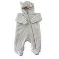 0-3M Cream Fleece Zip Teddy Onesie - Uniq