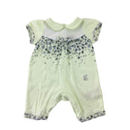 0-3M Mint Green Floral Romper - Giggles