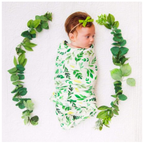 NEW! Baby Leaf Swaddle Blanket Set with Headband