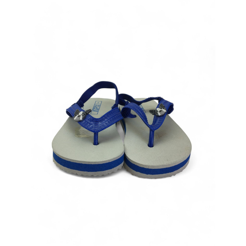 Size 7 - Grey & Blue Puppy Flip Flops - Real