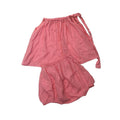 6-12M Coral Melange Tunic & Bloomer Shorts Set