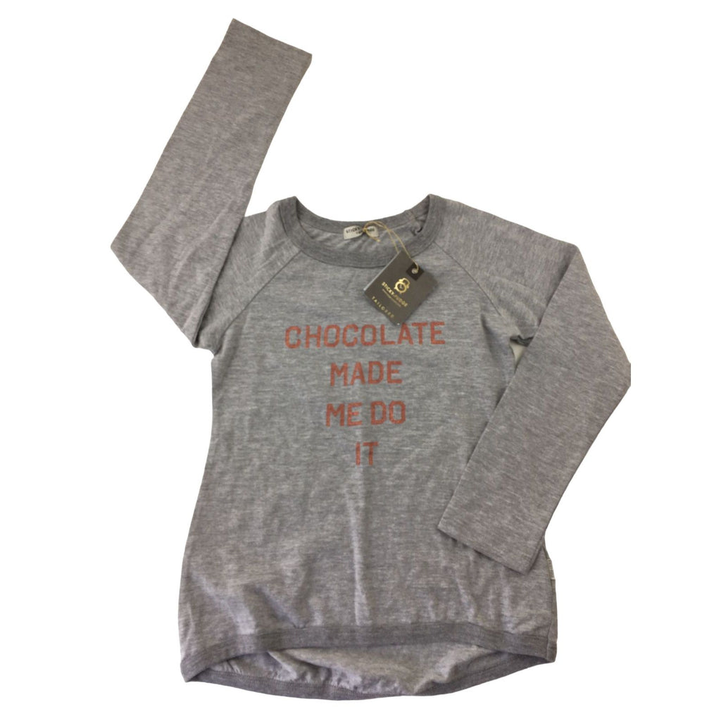 6-7Y Grey Melange Rose Gold Glitter Skyla Long Sleeve - Sticky Fudge