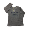 5-6Y Grey Heathered Logo Long Sleeve Top - Sticky Fudge