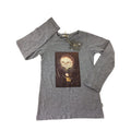 7-8Y Grey Melange Moon Sara Long Sleeve T Shirt - Sticky Fudge
