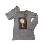 7-8Y Grey Melange Moon Sara Long Sleeve T Shirt - Sticky Fudge