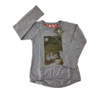 6-7Y Grey Melange Charlee Swan Long Sleeve T Shirt - Sticky Fudge