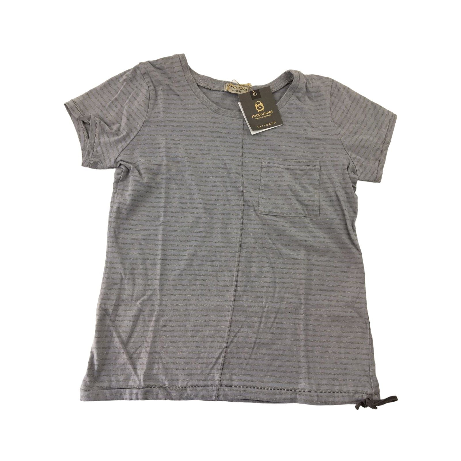 5-6Y Grey Taylor Stripe Top - Sticky Fudge