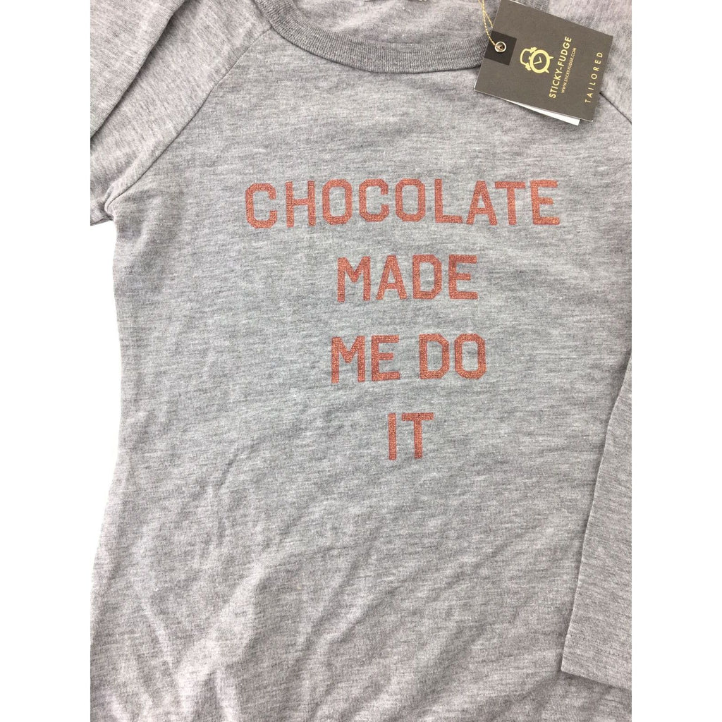 6-7Y Grey Melange Rose Gold Glitter Skyla Long Sleeve - Sticky Fudge