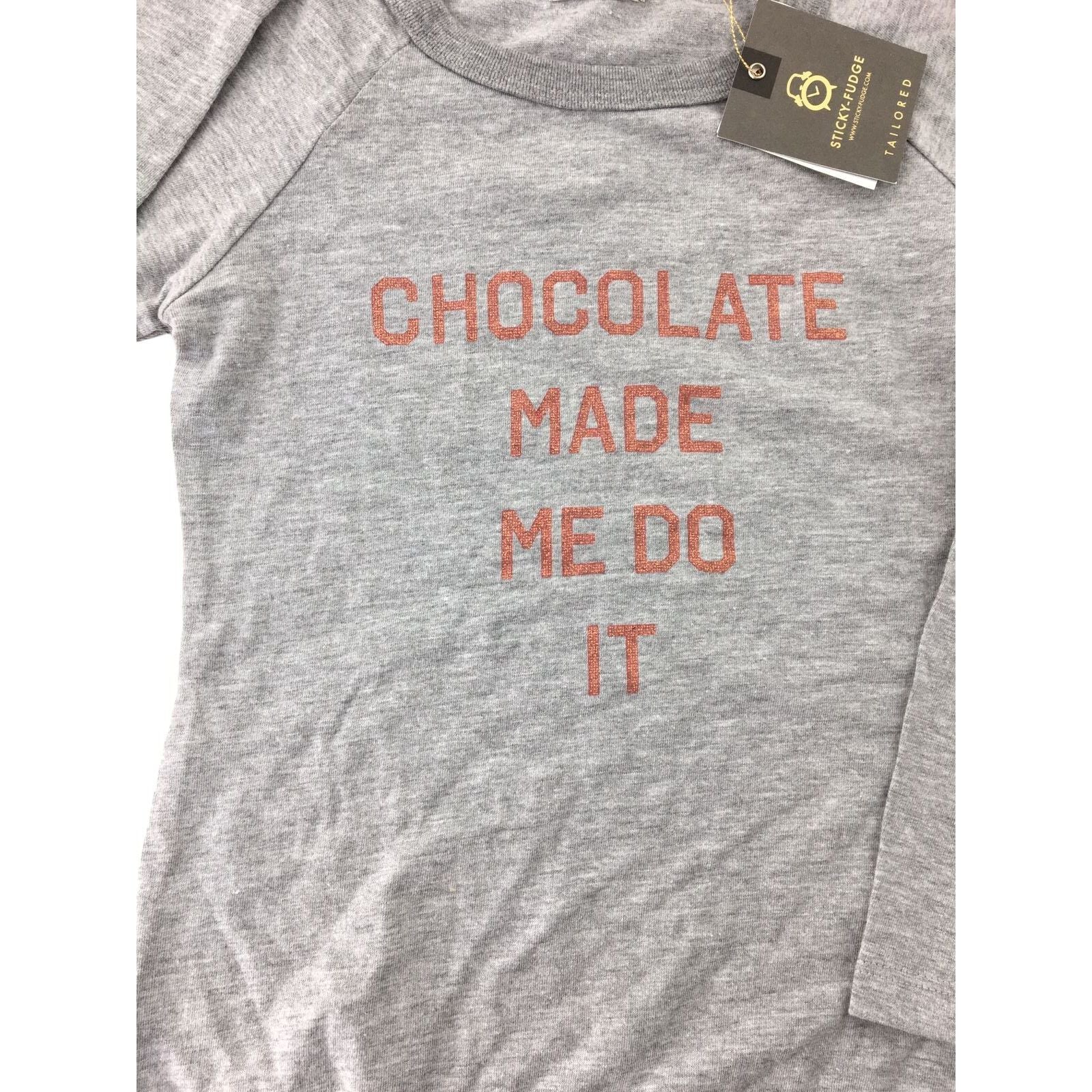 4-5Y Grey Melange Rose Gold Glitter Skyla Long Sleeve - Sticky Fudge