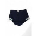 12-18M Navy Blue Bow Trim Bloomer - Earthchild