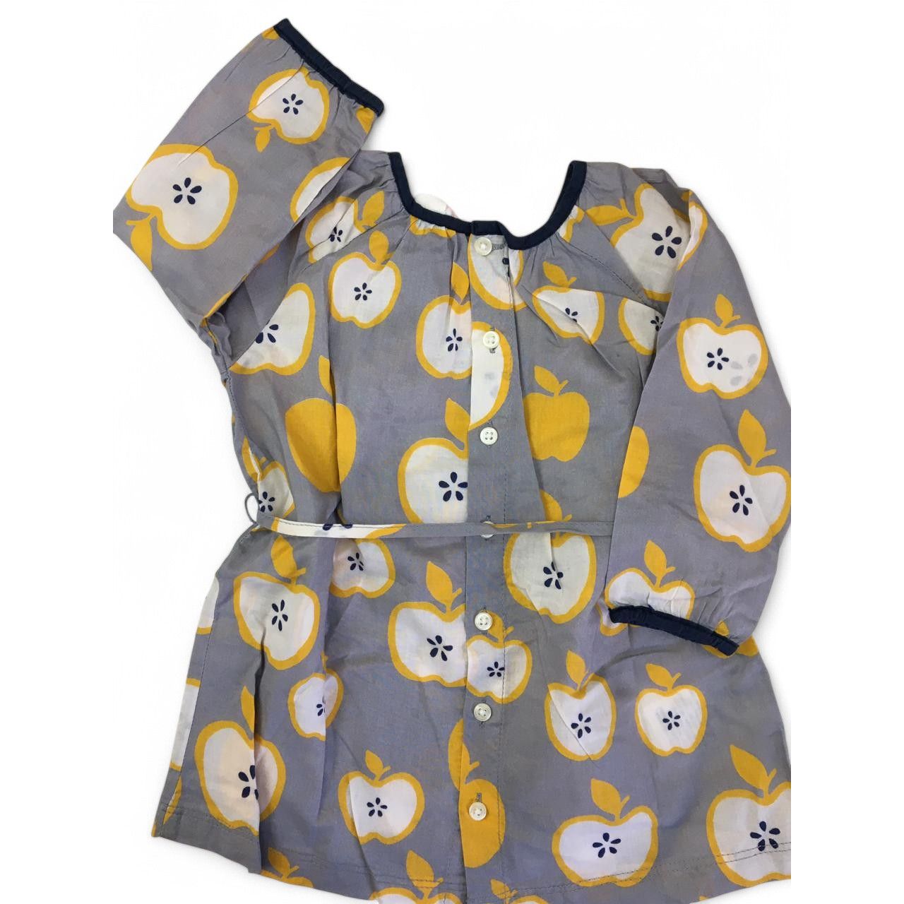3-6M Grey & Yellow Apple Tunic Dress - Country Road