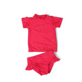 3-6M Cerise Pink Swim Rashie & Bottoms - Clicks