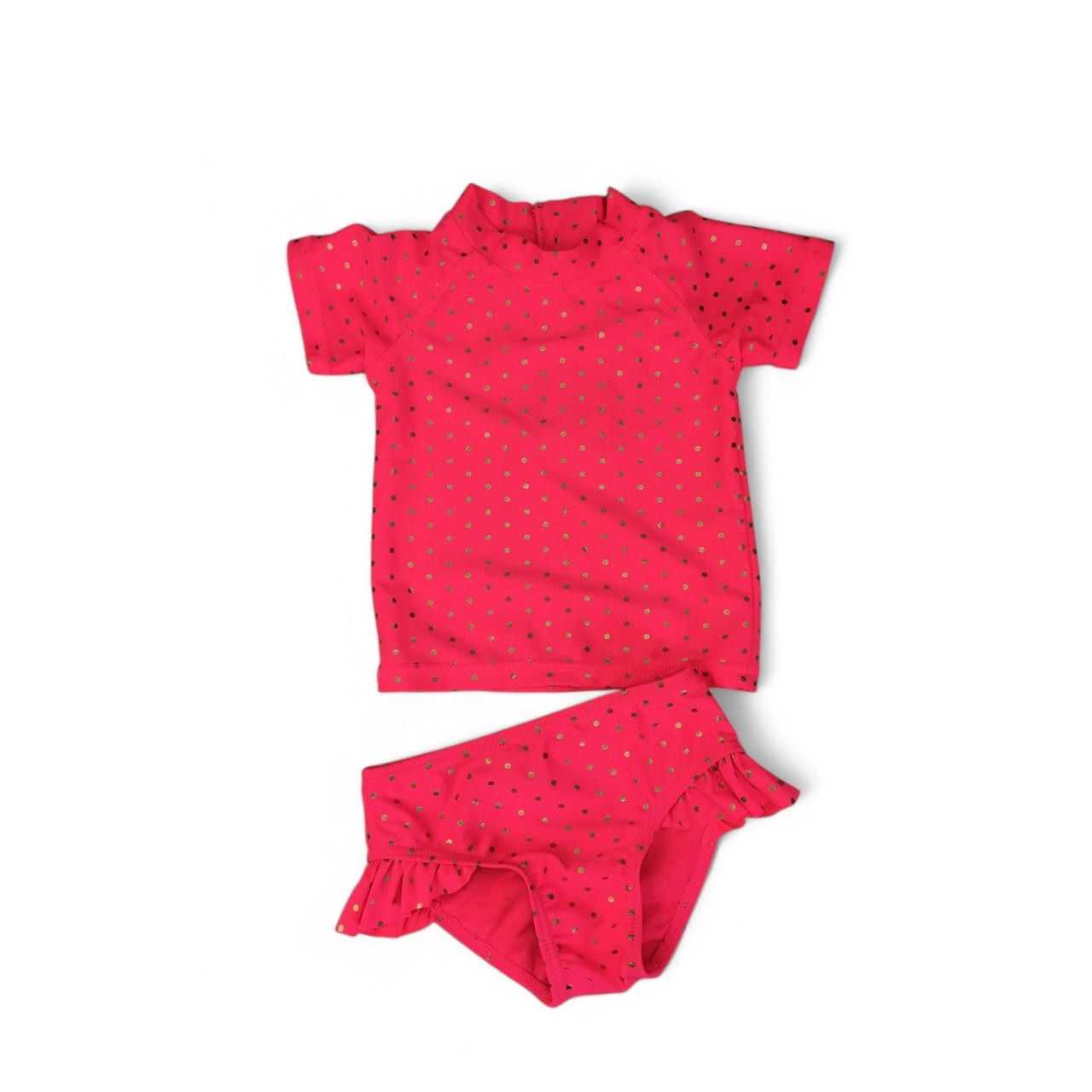 3-6M Cerise Pink Swim Rashie & Bottoms - Clicks