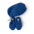 UK 9-10 Dark Blue Teddy Fleece Slippers & Bag Set - Cotton On