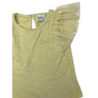 18-24M Yellow Tulle Flutter Sleeve Top - Keedo