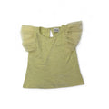 18-24M Yellow Tulle Flutter Sleeve Top - Keedo