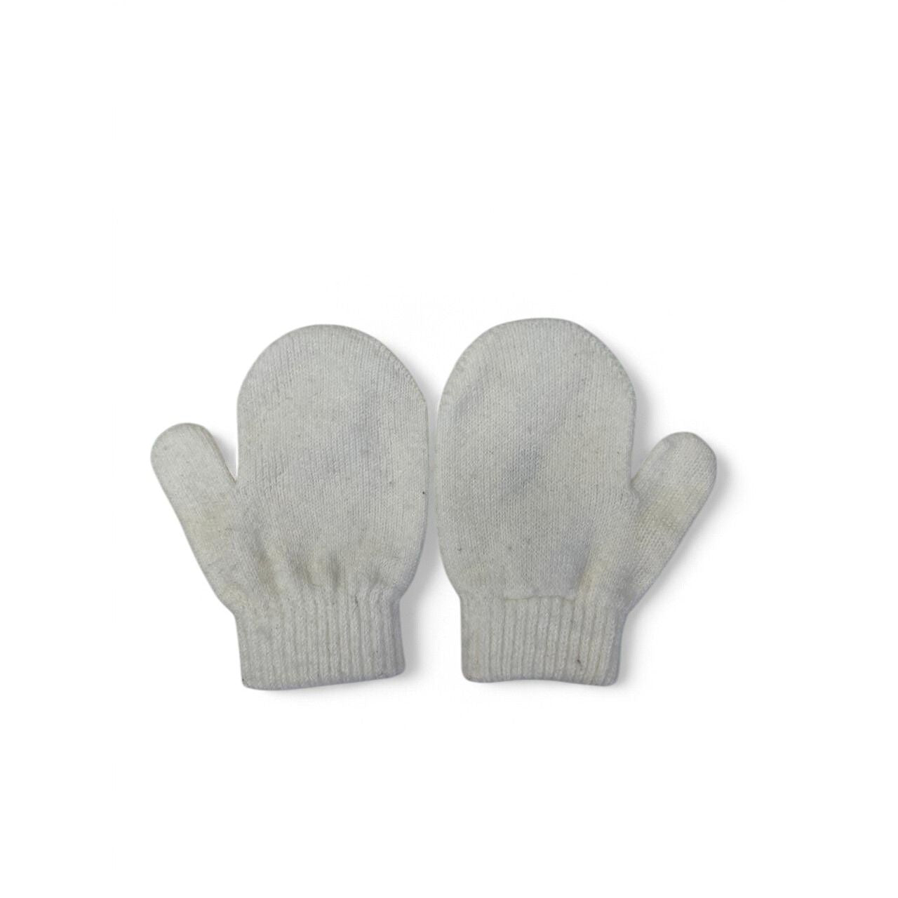 0-6M Cream Knit Mittens