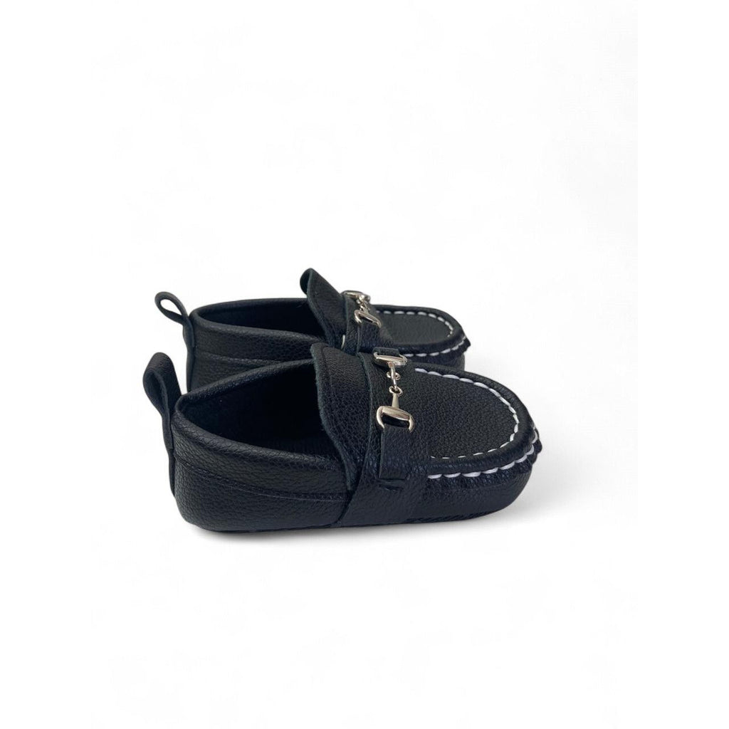 Size 1 - Black Pleather Loafers